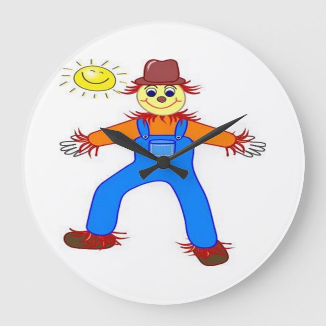 RELOJ REDONDO GRANDE "HAPPY HALLOWEEN" SCARECROW (Anverso)