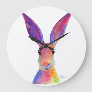 Reloj Redondo Grande Happy Hare ' JELLY BEAN ' Clock by Shirley Mac