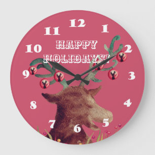 Reloj Redondo Grande Happy Holidays Wall Clock