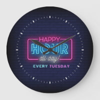 Happy Hour All Day Neon Rótulo Personalizado Texto