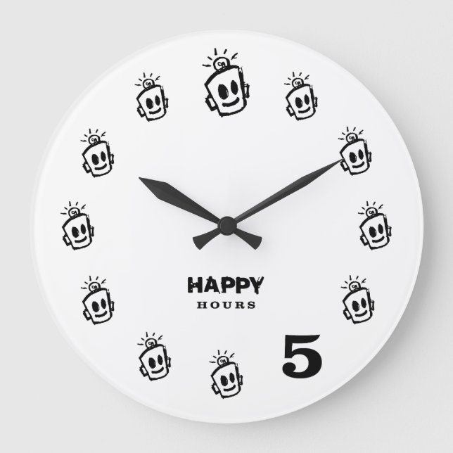 Reloj Redondo Grande HAPPY Hours Wall Clock (Anverso)