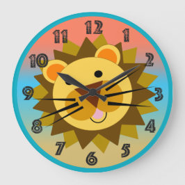 Reloj Redondo Grande Happy Leo The Lion Smiling Face
