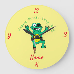 Reloj Redondo Grande Happy Pirate Frog Day Thunder_Cove