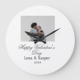 Reloj Redondo Grande Happy Valentine's day couple photo modern simple t
