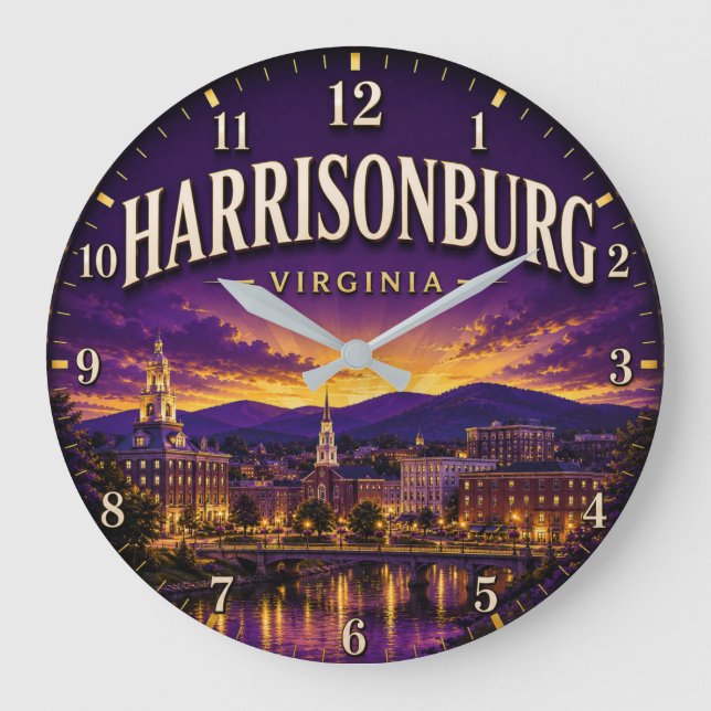 Reloj Redondo Grande Harrisonburg Virginia (Anverso)