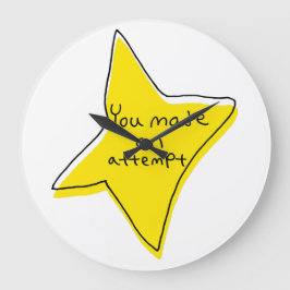 Reloj Redondo Grande Has Intentado. Estrella Amarilla