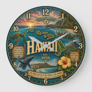 Reloj Redondo Grande Hawaii State Heritage Island Map Sea Turtle