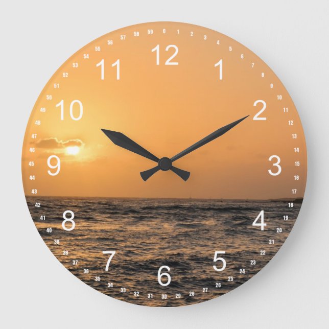 Reloj Redondo Grande Hawaii Sunset (Anverso)
