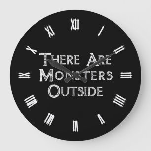 Reloj Redondo Grande Hay monstruos afuera