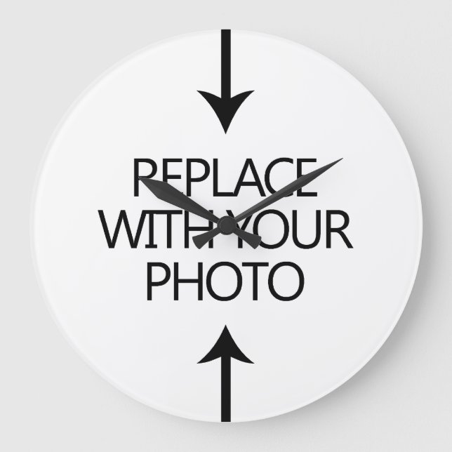 Reloj Redondo Grande Haz tus propios bloqueos de pared de fotos (Anverso)