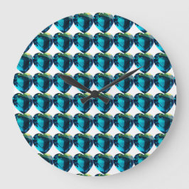 Reloj Redondo Grande Heart Aquamarine, Blue