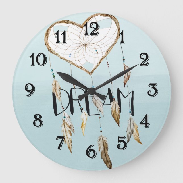 Reloj Redondo Grande Heart Dream Catcher (Anverso)