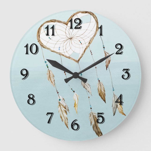 Reloj Redondo Grande Heart Dream Catcher (Anverso)