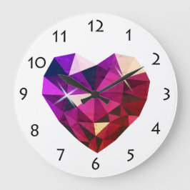 Reloj Redondo Grande Heart Gemstone Wall Clock