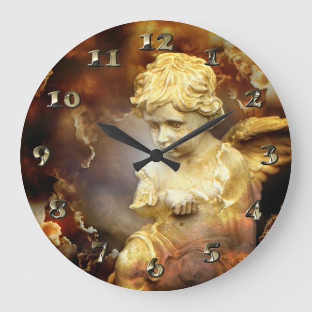 Reloj Redondo Grande Heavenly Angel Cherub (Anverso)