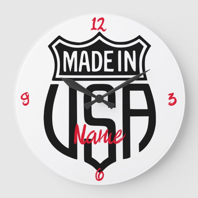 Reloj Redondo Grande Hecho en EE.UU. Rótulo Thunder_Cove (Anverso)