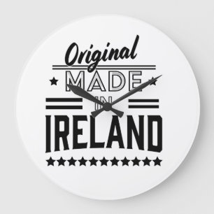 Reloj Redondo Grande hecho en Irlanda hermoso logo retro.
