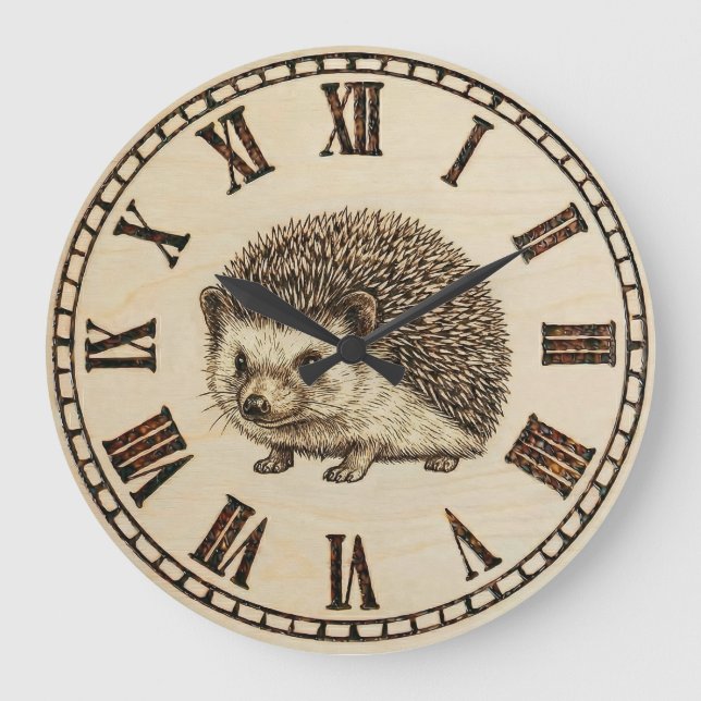 Reloj Redondo Grande  Hedgehog Wall Clock  (Anverso)