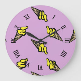 Reloj Redondo Grande Helado amarillo en morado