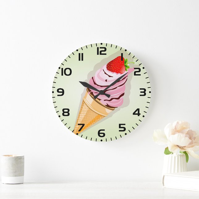Reloj Redondo Grande Helado Con Fresa (Subido por el creador)