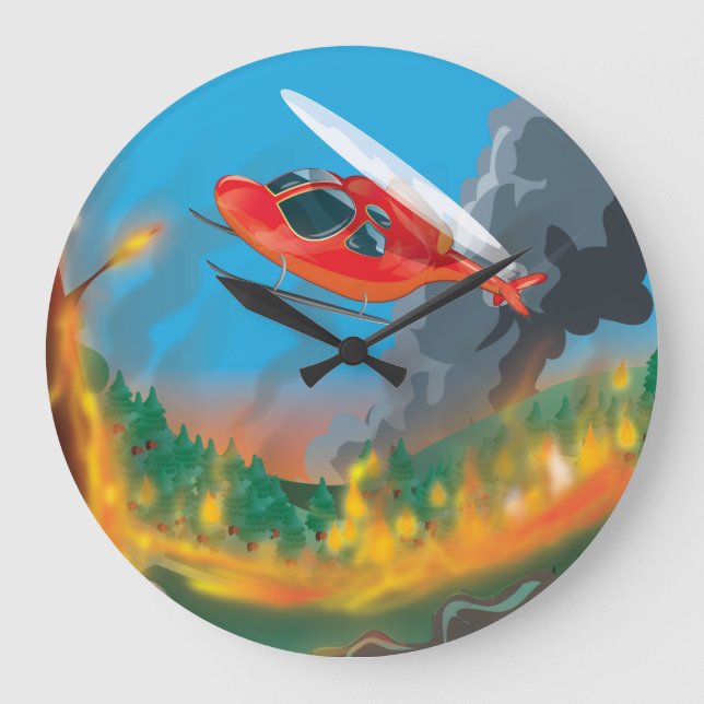 Reloj Redondo Grande Helicóptero de Rescate (Anverso)