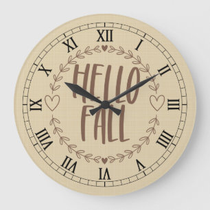 Reloj Redondo Grande Hello Fall Clock