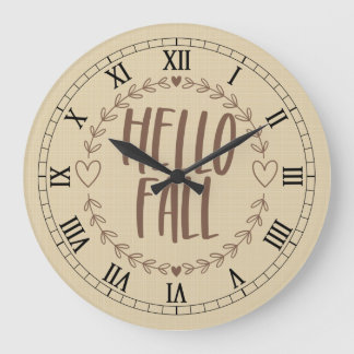 Reloj Redondo Grande Hello Fall Clock