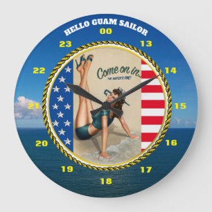 RELOJ REDONDO GRANDE HELLO GUAM SAILOR