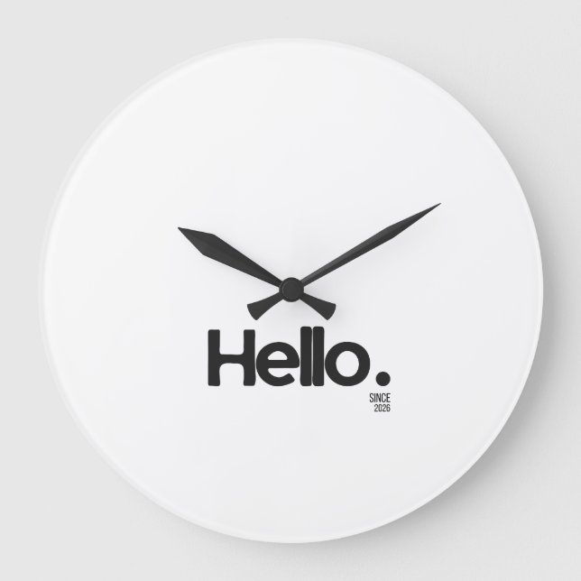 Reloj Redondo Grande Hello. Since 2026 Wall Clock (Anverso)