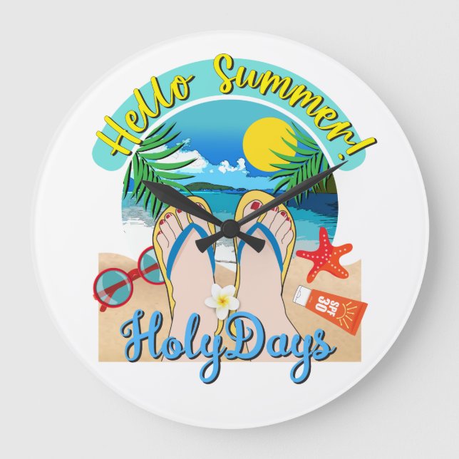 Reloj Redondo Grande Hello Summer - HolyDays  (Anverso)