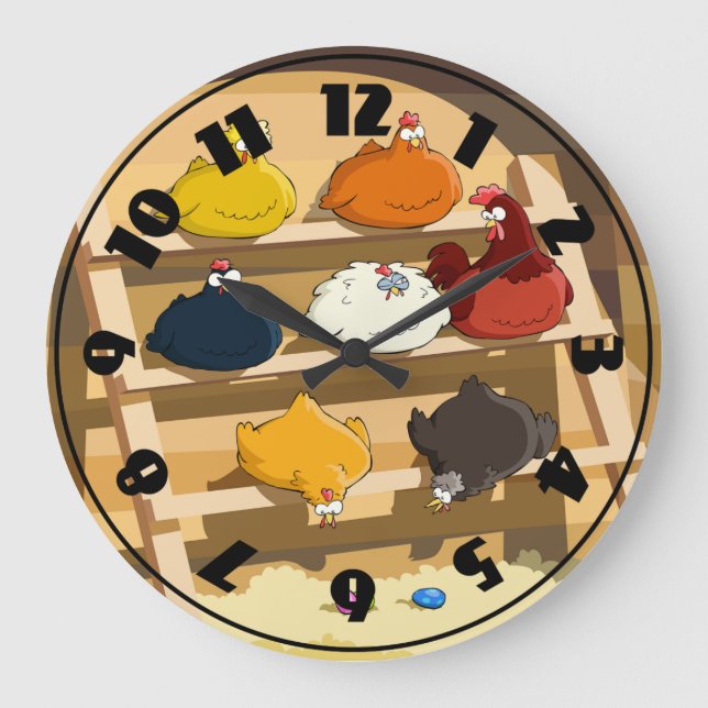 Reloj Redondo Grande Hen House Clock (Anverso)