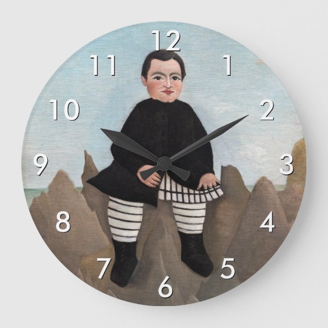 Reloj Redondo Grande Henri Rousseau - Niño sobre las rocas (Anverso)