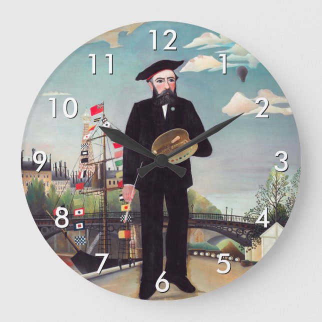 Reloj Redondo Grande Henri Rousseau - Paisaje Retrato Mío (Anverso)