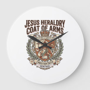 Reloj Redondo Grande Heráldica de Jesús Escudo de Armas Heráldica de Je
