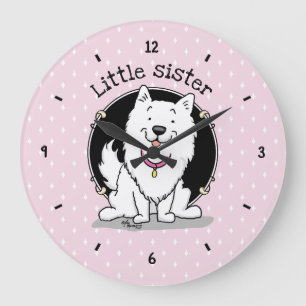 Reloj Redondo Grande Hermana grande o pequeña de perro esquimal estadou