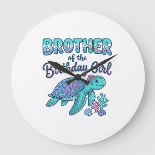 Reloj Redondo Grande Hermano de la Camiseta de Tortuga Marina de la Cum