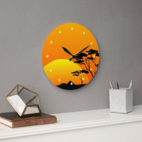 Hermosa África Safari Naranja brillante Sunset