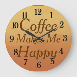 Reloj Redondo Grande Hermosa Cafetera Me Hace Feliz Cocina