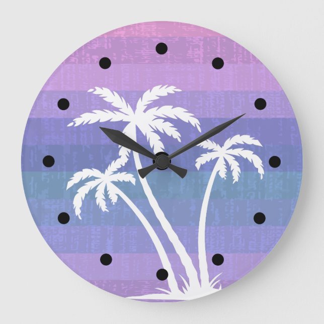 Reloj Redondo Grande Hermosa casa de playa tropical (Anverso)