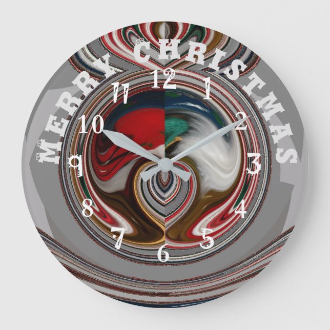 Reloj Redondo Grande Hermosa Feliz Navidad con amor (Anverso)
