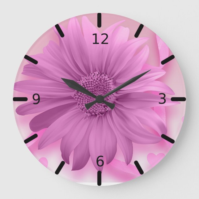 Reloj Redondo Grande Hermosa Flor (Anverso)