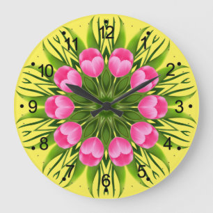 Reloj Redondo Grande Hermosa Flor Mandala Design-79358