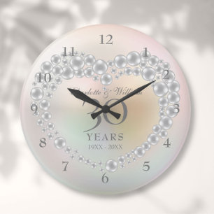 Reloj Redondo Grande Hermosa Perla 30 Aniversario
