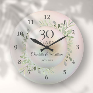 Reloj Redondo Grande Hermosa vegetación de la Perla 30 Aniversario