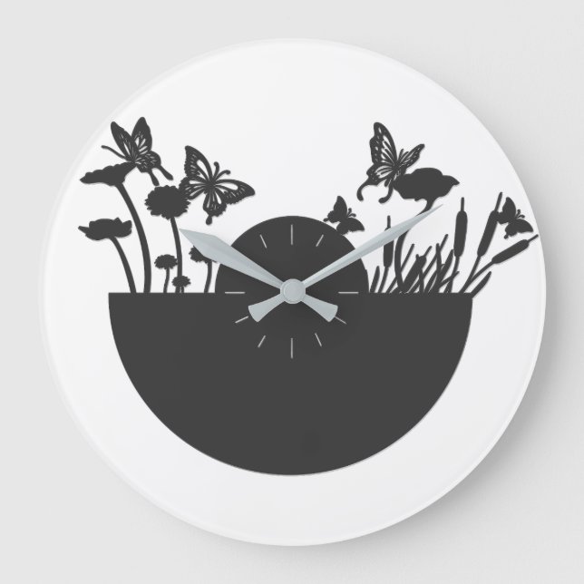 Reloj Redondo Grande Hermosas mariposas (Anverso)