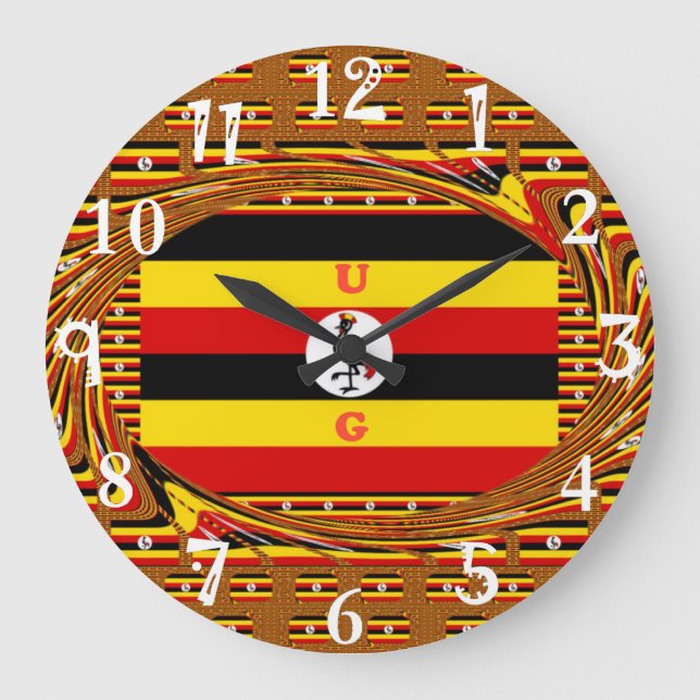 Reloj Redondo Grande Hermosas y maravillosas ideas de Uganda (Anverso)
