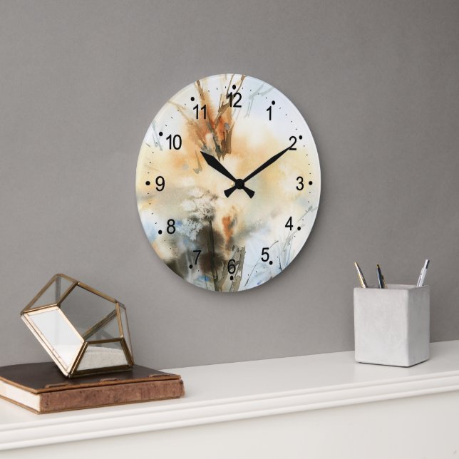 Reloj Redondo Grande Hermoso Abstracto Pintura de acuarela Gran Cloc (Oficina)