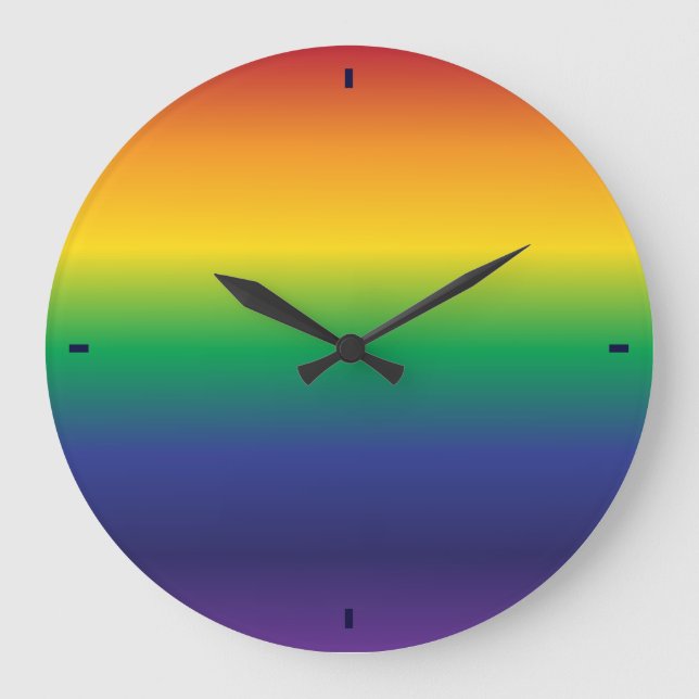 Reloj Redondo Grande Hermoso arco iris degradado (Anverso)