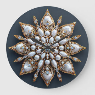 Reloj Redondo Grande Hermoso Broche