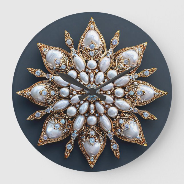 Reloj Redondo Grande Hermoso Broche (Anverso)